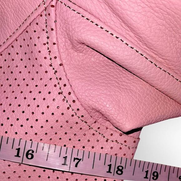 First Gear Womens Jacket Sz Small Petal Pink Faux Leather Pockets Biker Moto - Picture 15 of 16